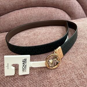 Michael Kors Black and Gold Women's Belt